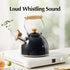 ROCKURWOK Tea Kettle, Tea Pot with Cool Touch Ergonomic Handle, Tea Kettle Food Grade Stainless Steel, Tea Kettle Stovetop, Kettle Teapot, Whistling Tea Kettle, Small Tea Kettle, 1.6 Quart (Black)