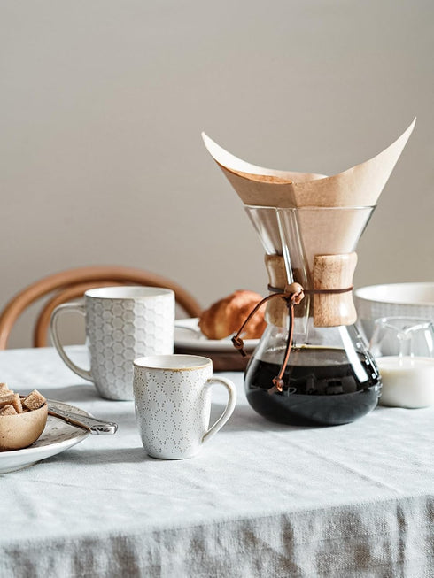 16 oz,Ceramic Set, 3.8 inch, Set 4, LE TAUCI Coffee Mugs Mug Embossment Cups for Latte, Hot Tea, Cappuccino, Mocha