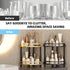2 Countertop Counter 9''W 9''L 13.78''H Tier Bathroom Organizer XL Corner Shelf, Black Gold Bathroom Organizers, Large