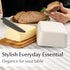 Countertop, 2 MIAMIO - Ceramic Butter Dish with Lid for Holds Sticks of Butter/Butter Holder and Container with Bamboo