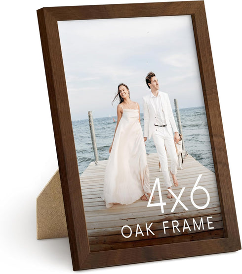 HAUS AND HUES 4x6 Walnut Oak Frame - Wooden Poster Display, Rustic