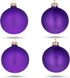 Set of 4 Matte Purple Glass Ball Christmas Ornaments, 4 Inches