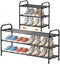 INSMART 3-Tier Expandable Shoe Rack, Stackable and Adjustable Shoes Organizer Storage Shelf,