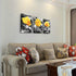 Canvas Wall Art - Black and White Yellow Rose Flowers Paintings - 12" x 16" - 3 Pieces Framed Modern Office Home Decor