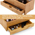 GOBAM Bamboo Makeup Organizer with Drawer, Medium - Natural Wooden Cosmetic Storage for Bathroom, Bedroom, Kitchen