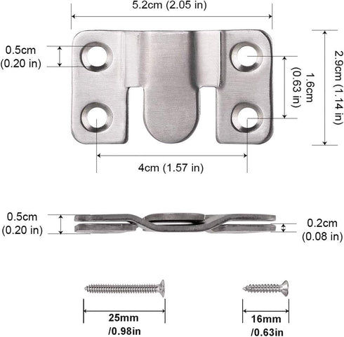 LIKERAINY Heavy Duty Large Metal Flush Mount Brackets Sectional Interlocking Connector for Sofa Furniture Photo Frame Mirror Panel Connecting Concealed Hanger Z Clips 20 Pairs