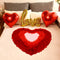 Valentines Day Red Wedding Decorations - Heart Shaped Love Foil Balloons, Silk Rose Petals, Romantic Design for