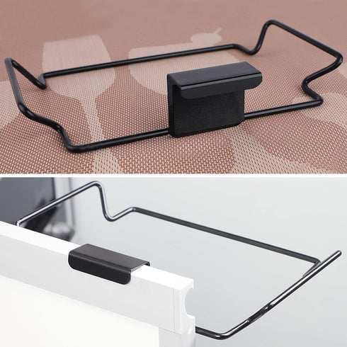 Large Stainless Steel Trash Bag Holder for Kitchen Cabinets Doors and Cupboards, Black