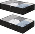 Fixwal Black Underbed Storage Bags with Clear Window, 2 Pack for Clothing and Bedding