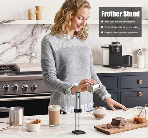 DERGUAM Milk Frother Stand for Milk Frothers, Durable and Stable Stainless Steel Frother Stand, [Standing