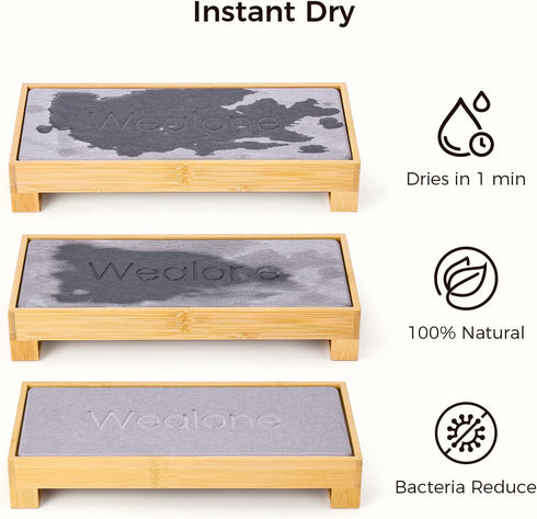 3-in-1 Sink Caddy, Instant Dry Sink Organizer, Fast Drying Diatomaceous Earth Stone Kitchen Sponge Holder for Countertop