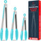 Kitchen Tongs Set of 3, 7-Inch, 9-Inch, 12-Inch, Silicone Tips, Heat Resistant