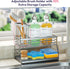 2 Countertop, SWTYMIKI Kitchen Sink Caddy Organizer, Tier Sponge Holder for Kitchen Sink with Instant Drying Stone
