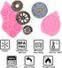 Steampunk Silicone Fondant Molds, Gears Teeth Moulds for Cake Decoration, Chocolate Candy Sugarcraft Cupcake Topper