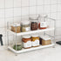 FSyueyun 2-Tier Makeup Shelf Organizer, Large Space Vanity Countertop Storage for Bathroom or Kitchen Spice Rack