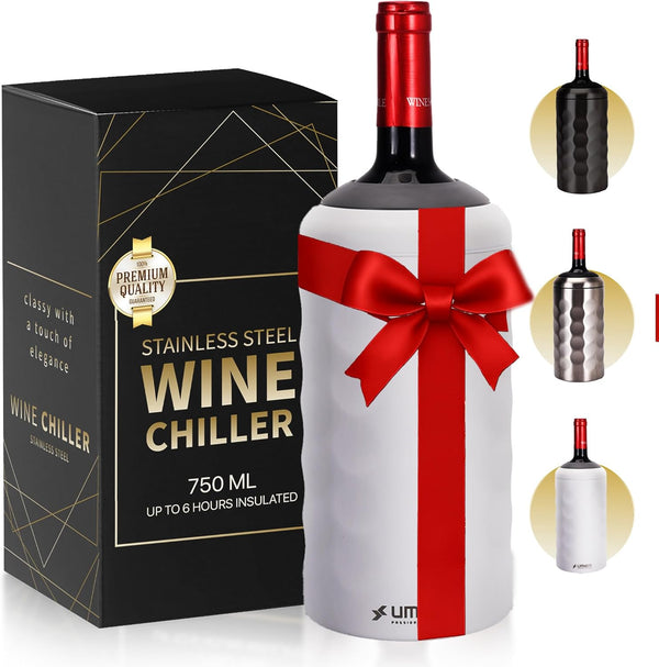 Premium Wine Chiller - 750ml Stainless Steel Wine Bottle Cooler, Vacuum Insulated