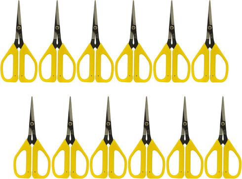 Zenport ZS109B Ergonomic Bent Handle Deluxe Bud Trimming Scissors, 6.5-Inch, Yellow
