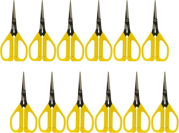 Zenport ZS109B Ergonomic Bent Handle Deluxe Bud Trimming Scissors, 6.5-Inch, Yellow