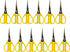 Zenport ZS109B Ergonomic Bent Handle Deluxe Bud Trimming Scissors, 6.5-Inch, Yellow