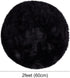 uxcell Faux Fur Round Rug - Fluffy Area Mat for Bedroom Floor Sofa Living Room 2 x 2 Feet Black