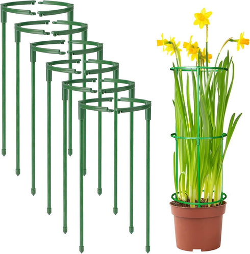 12Packs Plant Support Stakes Half Round Plant Stakes for Indoor Plants, Stackable