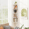 Tangkula 5-Tier Corner Shelf Wall Mount, Farmhouse Floating Corner Bookshelf, Industrial Modern