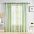 MYSTIC-HOME Sage Green Sheer Curtains, 84 Inches Long, 2 Panels, 52"x84", Semi Crinkle Voile Drapes for Living Room,