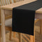 Encasa XO Table Runner 13x104 in Long, Cotton Canvas Fabric, Jet Black Solid Color, Machine Washable & Durable