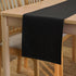 Encasa XO Table Runner 13x104 in Long, Cotton Canvas Fabric, Jet Black Solid Color, Machine Washable & Durable