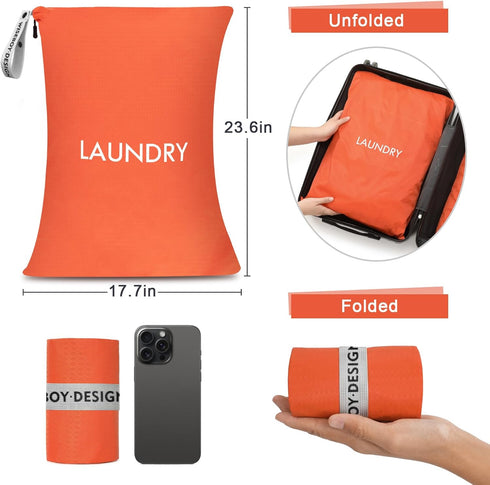 WiseBoy 2 Pack Swimming Laundry Bags, Travel Laundry Bag for Dirty Clothes, Washable Nylon Wet Dry Bag, Yoga Bathing