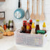 Gloreen White Plastic Basket, 8 Quart Weave Storage Baskets, Set of 4