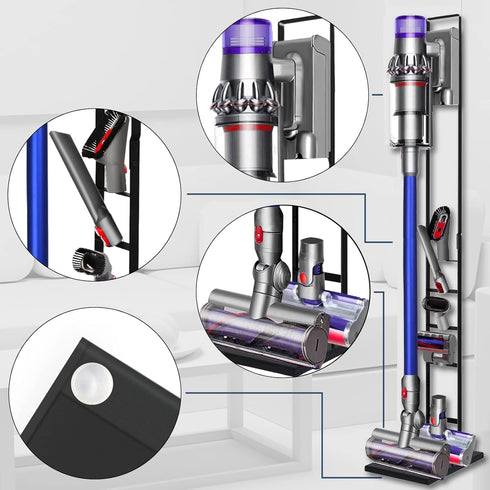 Vacuum Stand for Dyson V15 V11 V10 V8 V7 V6 with Wheels, Heavy Base Metal Bracket Holder for Storage
