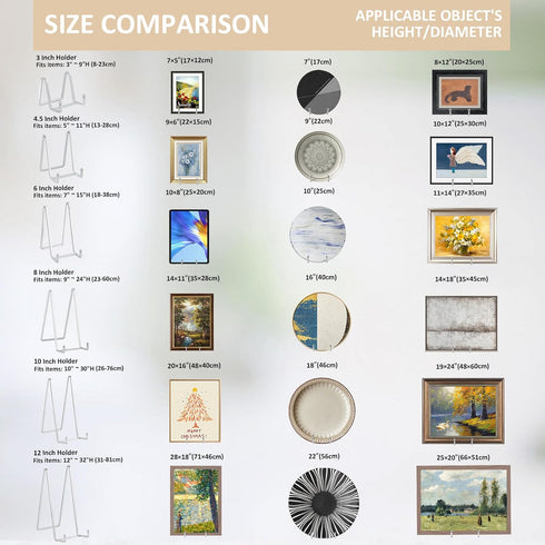 Large Plate Holder Display Stand, 12 inch Super Tall Big Plate Stands for Heavy Duty Display, Metal Picture Frame Stand