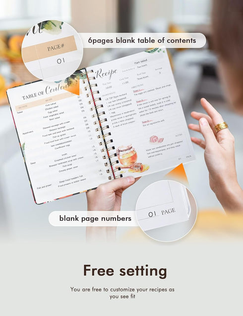 Recipe Book Waterproof Hardcover: Simplified Family Recipe Notebook for 120 Recipes, Black
