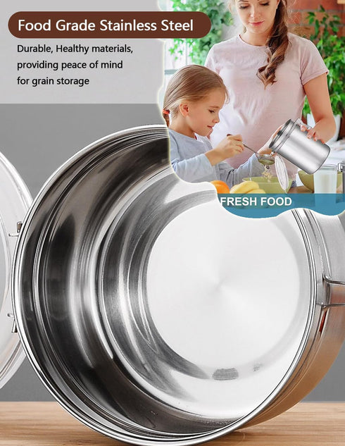 4 (1.8L Silver-4) Coffee Canister Pcs Stainless Steel Food Container with Clear Lids Airtight Container Stackable