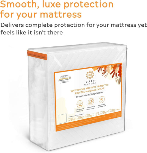 3D Sleep Mantra California King Adjustable Mattress Cover, White, Vinyl-Free Air Fabric, Waterproof, Machine Washable