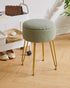 WBD010D IBUYKE Teddy Velvet Storage Footrest Stool Ottoman, Makeup Vanity Stool Side Table with Removable Cover, Golden