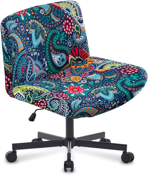 Levoberg Armless Criss Cross Office Desk Chair Cover Slipcovers Printed Vanity Desk Chair