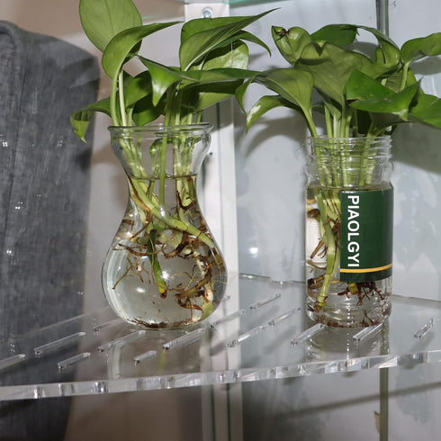 PIAOLGYI Replacement Shelf for IKEA Milsbo Tall Indoor Greenhouse Cabinet, Triangular Acrylic Corner Shelves Extra
