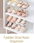 2 Pack 4 Closet, Clear Acrylic Shoe Rack for Kids Clothing Drawer Organizer Baby Dresser Organizer Sections Stackable