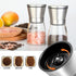Set (Set 2) Gulex Salt and Pepper Grinder Pepper Mill, Sea Salt Shaker Refillable, Adjustable Coarseness, Stainless