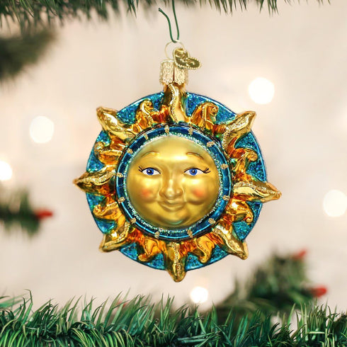 Old World Christmas Ornaments Glass Blown Fanciful Sun, Outer Space Gifts for Christmas Tree, 22034
