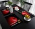SUN-Shine Black Placemats Set of 4, Red Apples Painting for Dining Table Decorations, Washable Table Mats