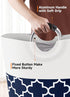 Large Laundry Basket, Collapsible Tall Hamper Bag with Handles, Waterproof Storage for College Dorm, Family (Blue) 75L