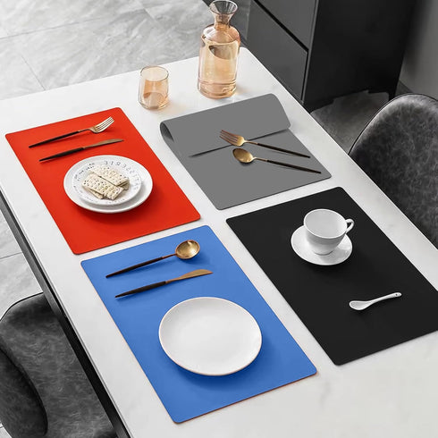 Silicone Placemats, Food-Grade Non-Slip Waterproof Countertop Protector, Stain Resistant Kitchen Counter Mat (Blue, 1)