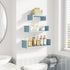 Set 3 SRIWATANA Floating U Shelves Wall Mounted, Solid Wood Wall Shelves of (Blue)
