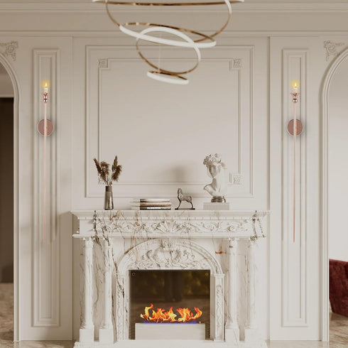 Set 2 33 Inch) lobolighting Candle Sconces of Long Wall Candle Holder Gold Candle Sconce Modern Wall Sconces Candle