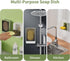 2 Pack Soap Holder Dish Shower - Self Draining Wall Mounted Soap Box Tray for Bathroom, No Drilling