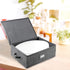 Platter Storage Case, Hard Shell China Storage Containers 17" x 13" x 6", Includes 5 Felt Dividers, Stackable, Linen