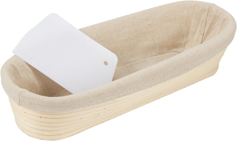 ANPHSIN 13" Banneton Bread Proofing Basket - Oval Dough Rising Bowl with Liner for Sourdough Homemade Bread Baking